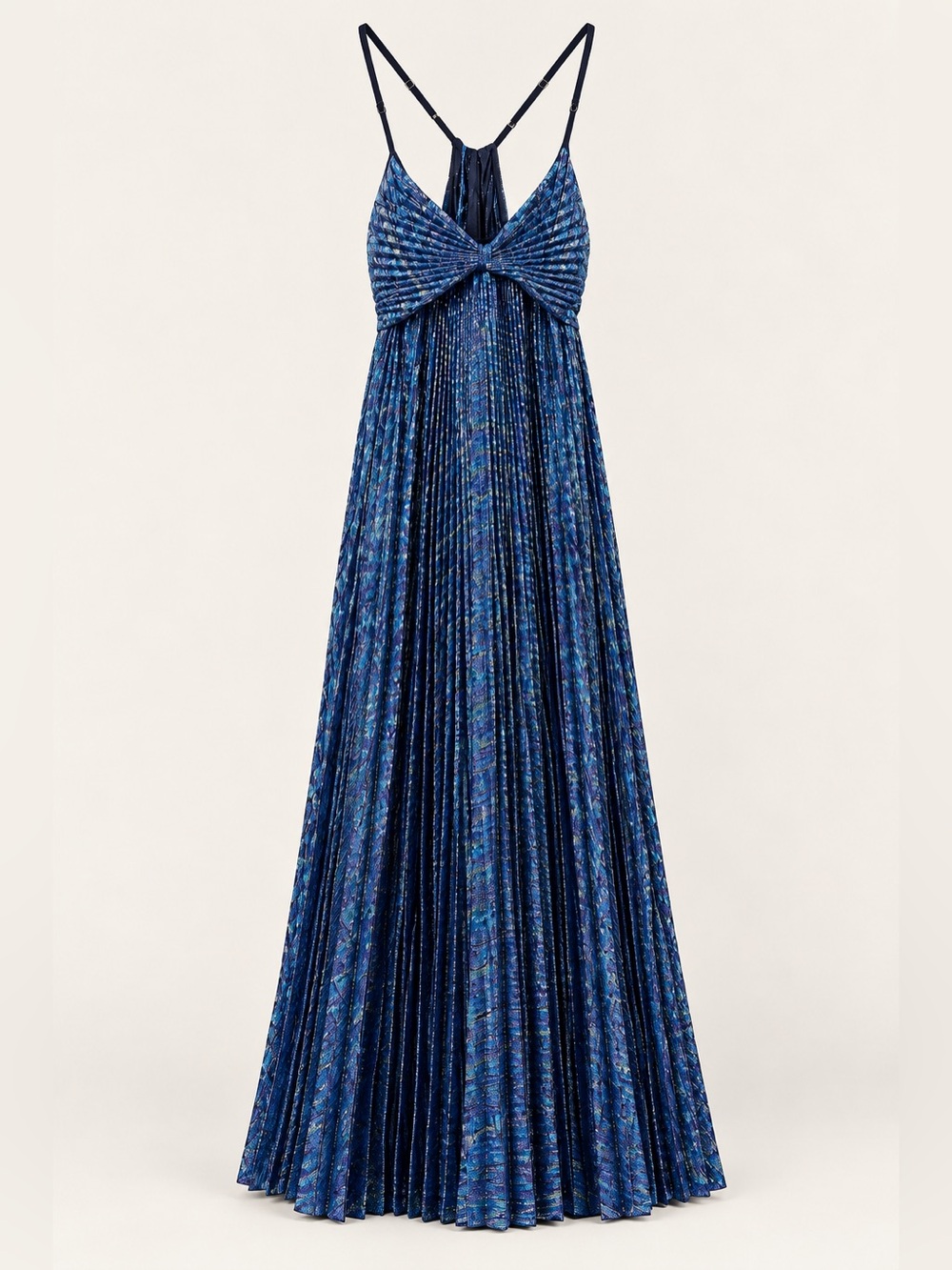 Forte_Forte Silk Lurex Plissé Maxi Dress NWT Blue Size 0